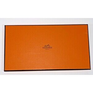 Authentic Hermes Paris Orange Sellier EMPTY BOX 9" x 5" x1/2" with tissue READ